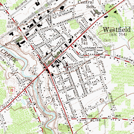 Topographic Map of Village of Westfield, NY