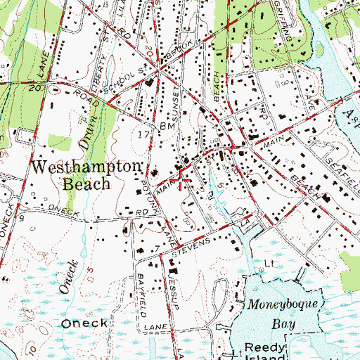 Topographic Map of Village of Westhampton Beach, NY