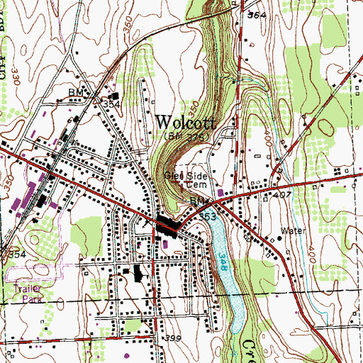 Topographic Map of Village of Wolcott, NY