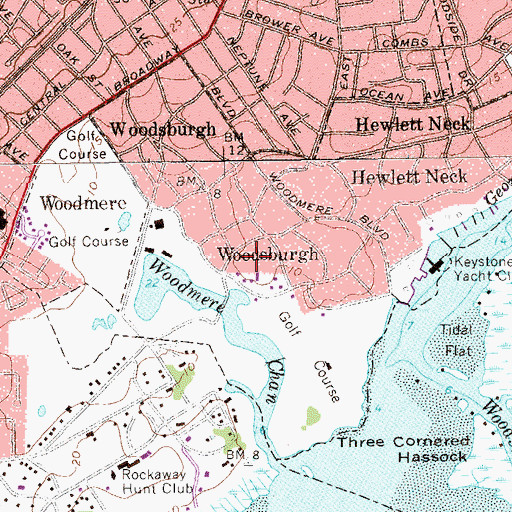 Topographic Map of Village of Woodsburgh, NY