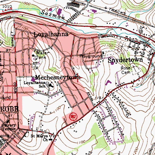 Topographic Map of McChesneytown, PA