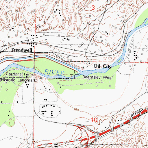Topographic Map of Beardsley Weir, CA