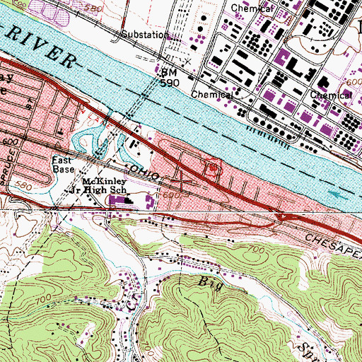 Topographic Map of Town of Jefferson (historical), WV