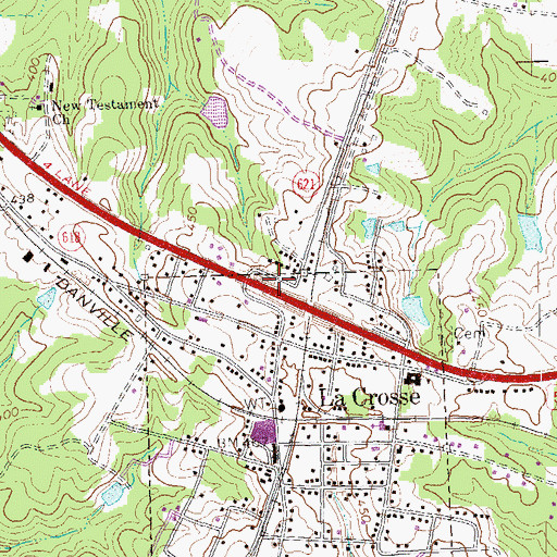 Topographic Map of Town of La Crosse, VA
