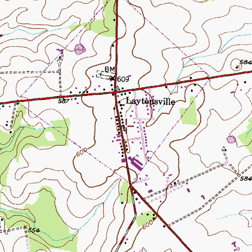 Topographic Map of Town of Laytonsville, MD