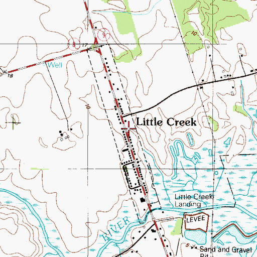 Topographic Map of Town of Little Creek, DE