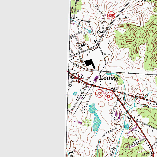 Topographic Map of Town of Louisa, VA