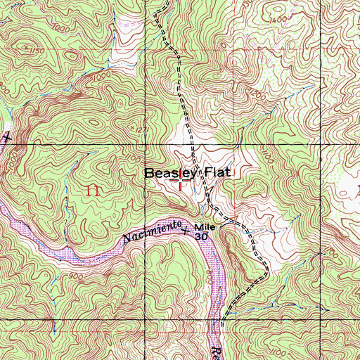 Topographic Map of Beasley Flat, CA