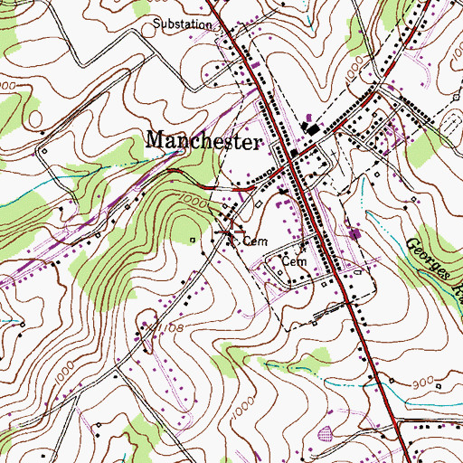 Topographic Map of Town of Manchester, MD