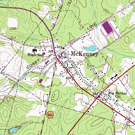 Topographic Map of Town of McKenney, VA