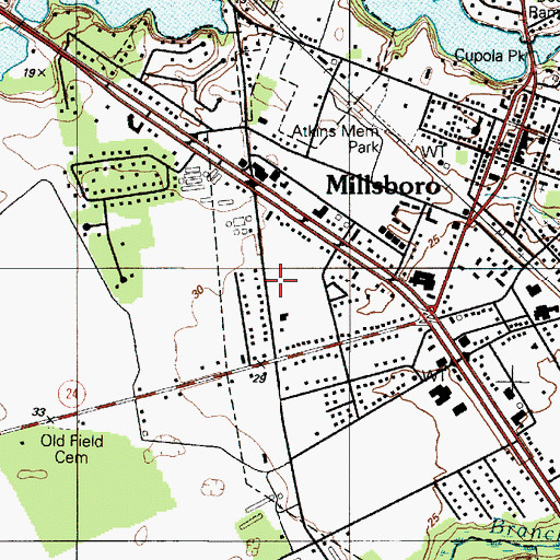 Topographic Map of Town of Millsboro, DE
