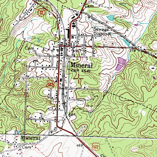 Topographic Map of Town of Mineral, VA