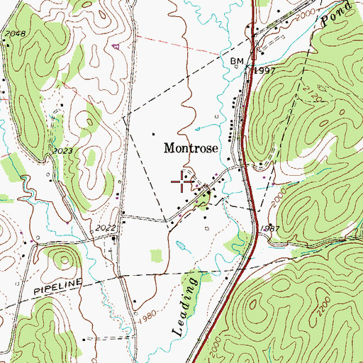 Topographic Map of Town of Montrose, WV