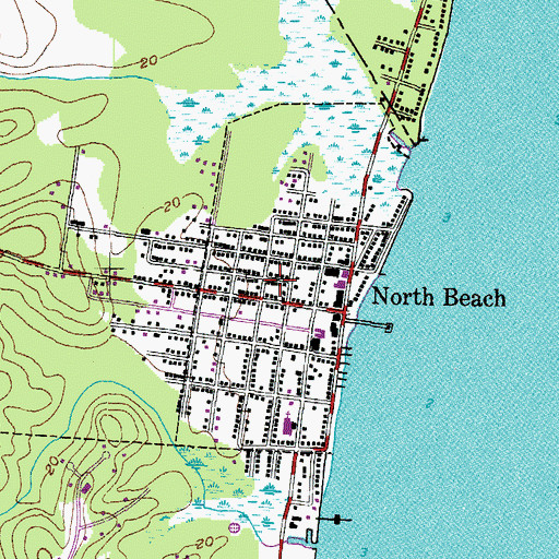 Topographic Map of Town of North Beach, MD