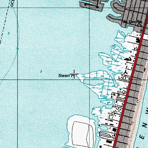 Topographic Map of Town of Ocean City, MD