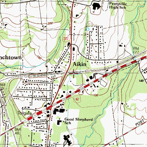Topographic Map of Town of Perryville, MD