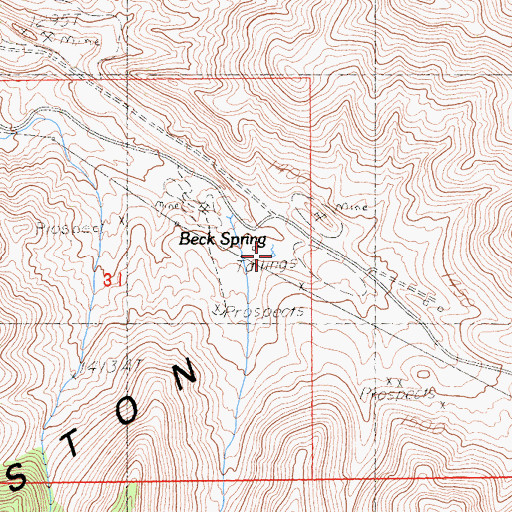 Topographic Map of Beck Spring, CA