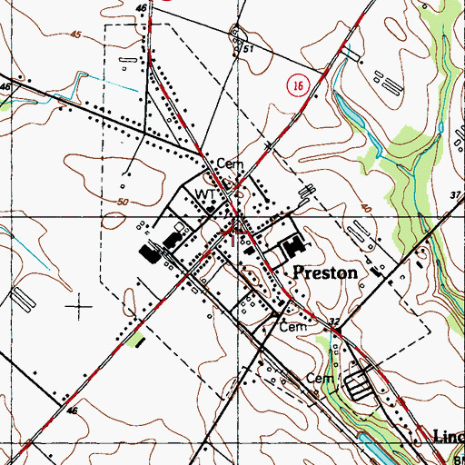 Topographic Map of Town of Preston, MD