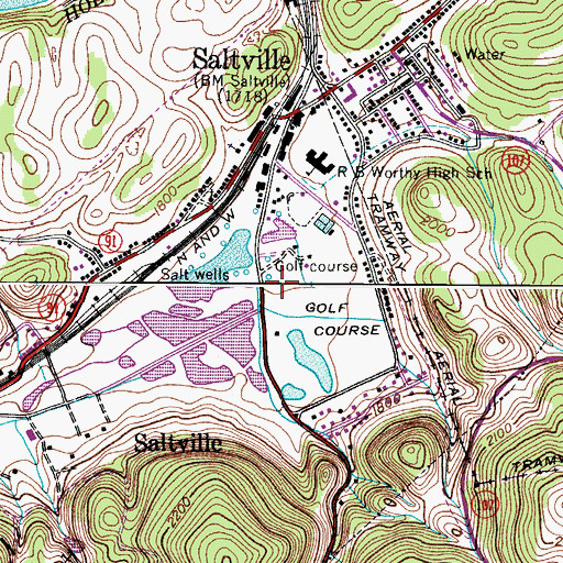 Topographic Map of Town of Saltville, VA