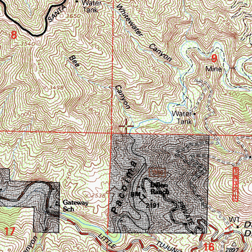 Topographic Map of Bee Canyon, CA