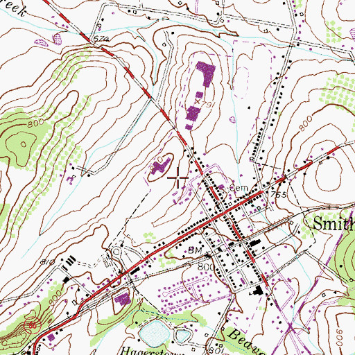 Topographic Map of Town of Smithsburg, MD