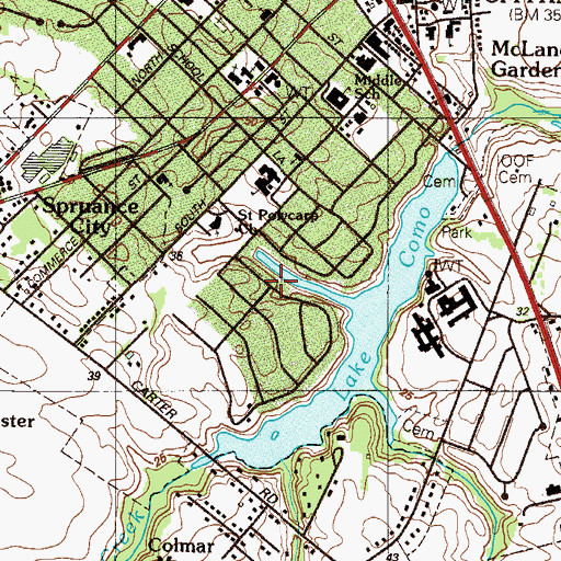 Topographic Map of Town of Smyrna, DE