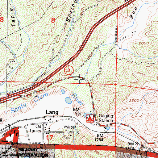Topographic Map of Bee Canyon, CA