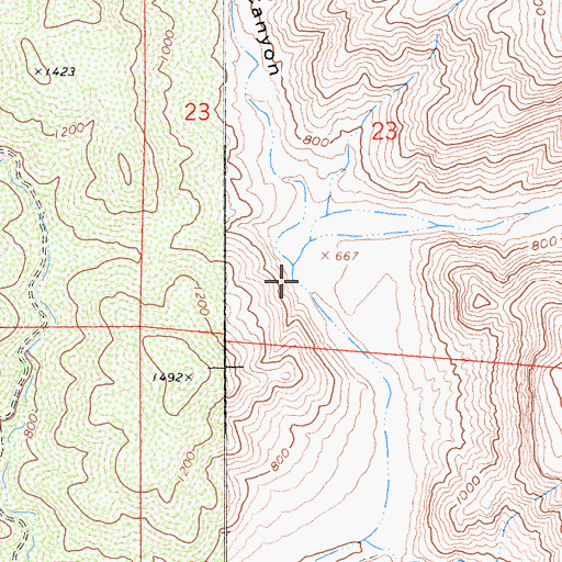 Topographic Map of Bee Canyon, CA