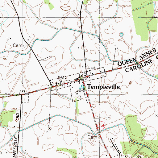 Topographic Map of Town of Templeville, MD