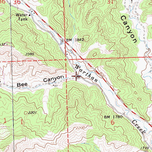 Topographic Map of Bee Canyon, CA