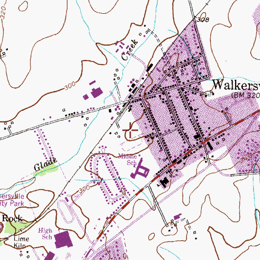 Topographic Map of Town of Walkersville, MD