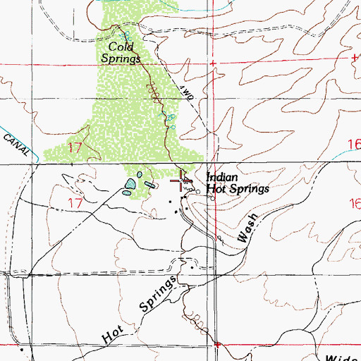 Topographic Map of Mud Springs, AZ