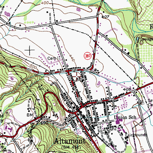 Topographic Map of Village of Altamont, NY