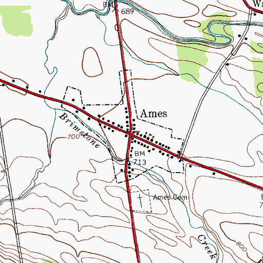 Topographic Map of Village of Ames, NY