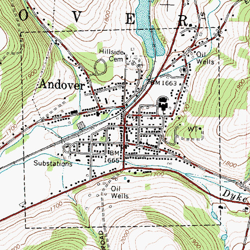 Topographic Map of Village of Andover, NY
