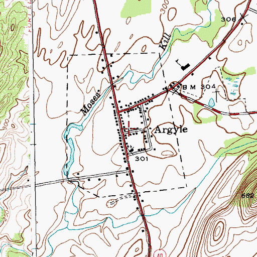 Topographic Map of Village of Argyle, NY