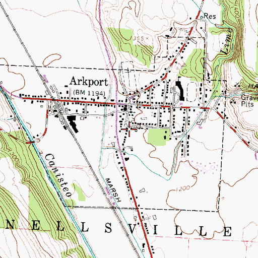 Topographic Map of Village of Arkport, NY