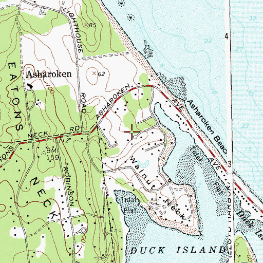 Topographic Map of Village of Asharoken, NY
