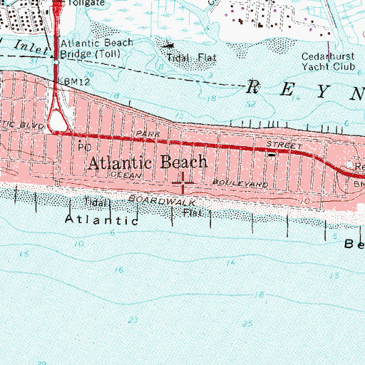Topographic Map of Village of Atlantic Beach, NY
