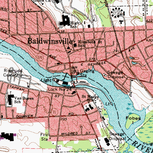 Topographic Map of Village of Baldwinsville, NY