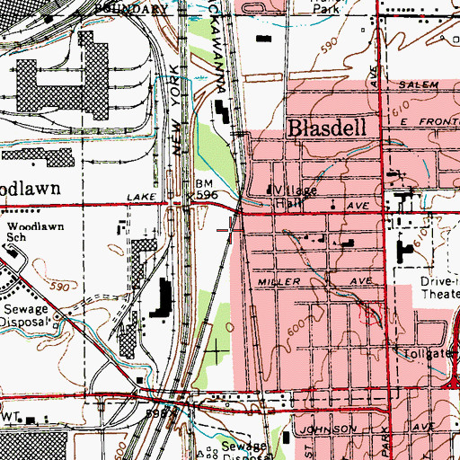Topographic Map of Village of Blasdell, NY