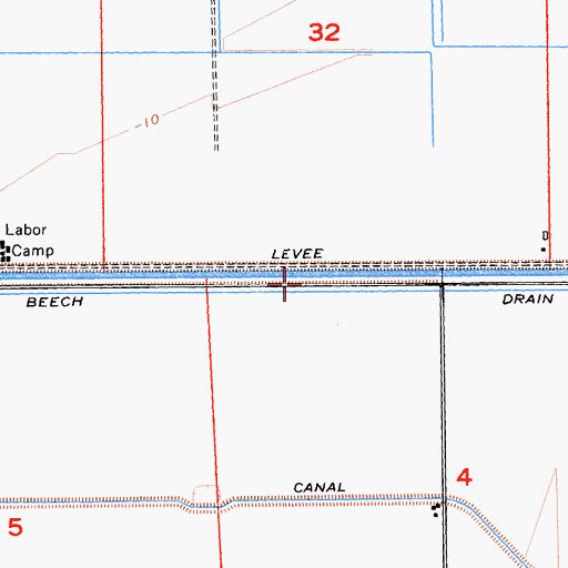Topographic Map of Beech Drain, CA