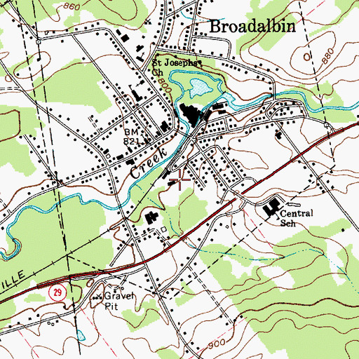 Topographic Map of Village of Broadalbin, NY