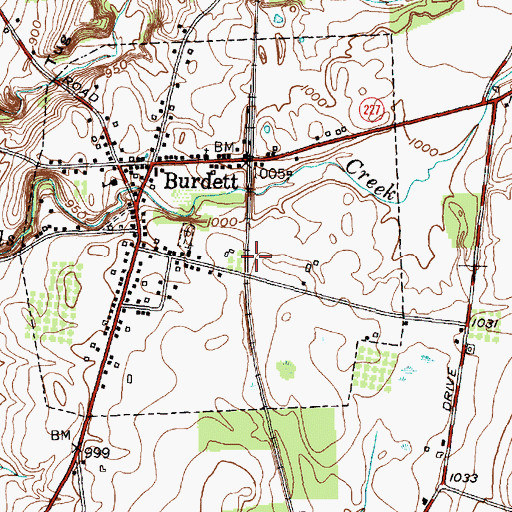 Topographic Map of Village of Burdett, NY