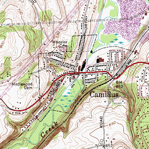 Topographic Map of Village of Camillus, NY