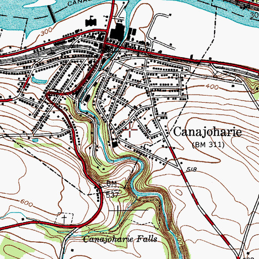 Topographic Map of Village of Canajoharie, NY