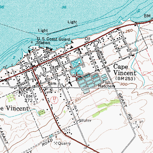 Topographic Map of Village of Cape Vincent, NY