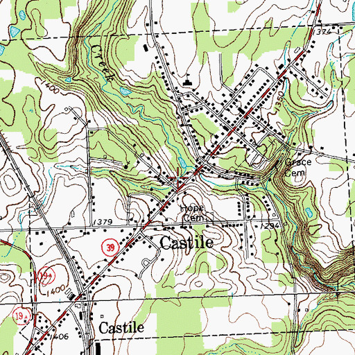 Topographic Map of Village of Castile, NY