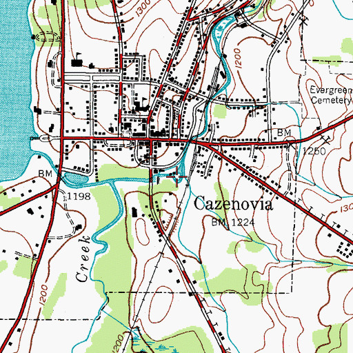 Topographic Map of Village of Cazenovia, NY
