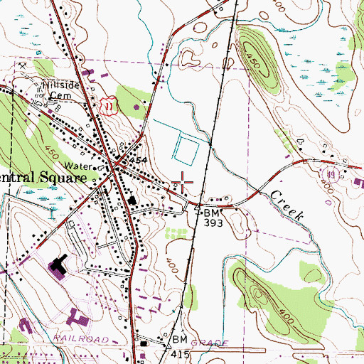 Topographic Map of Village of Central Square, NY